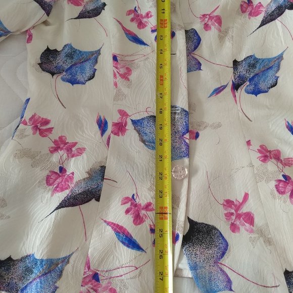 Vintage 80s white floral 2 piece dress jacket suit NWOT - Picture 15 of 15